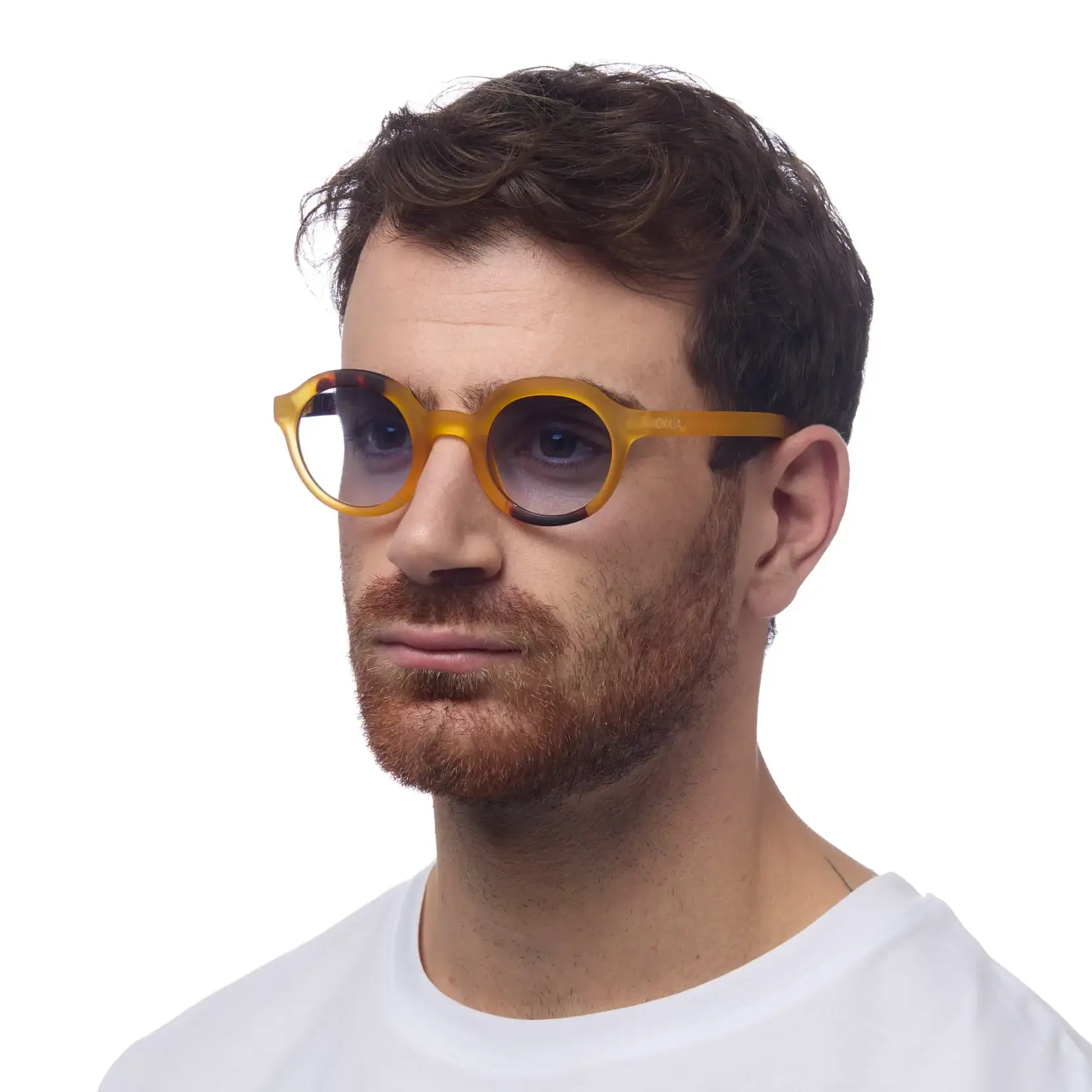 OKKIA Lunettes soleil unisexe - Lauro - Jaune avec 3 pois