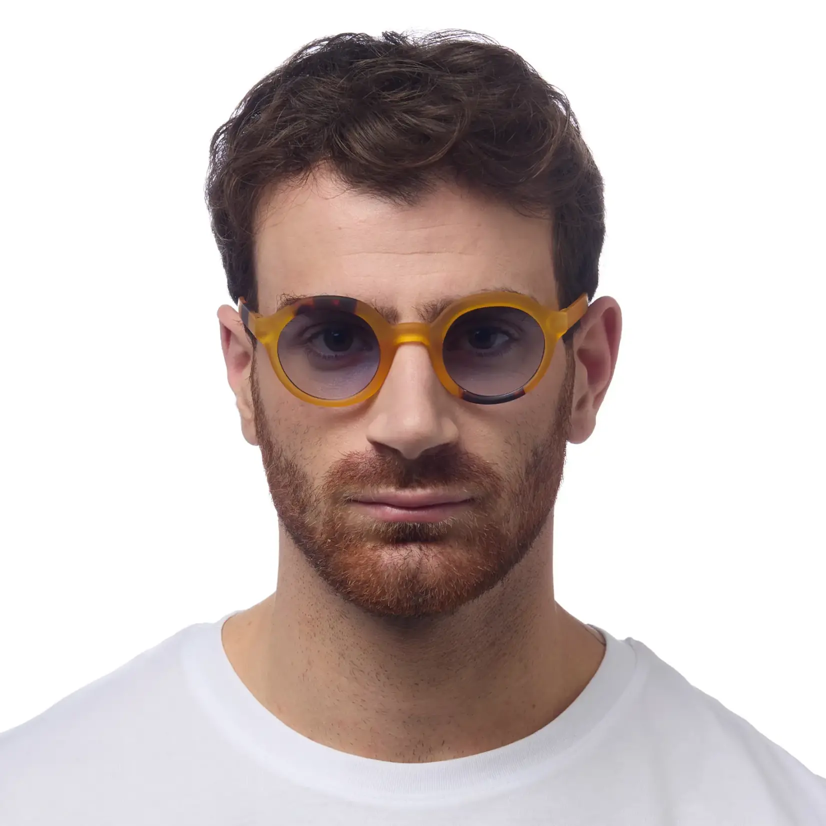 OKKIA Lunettes soleil unisexe - Lauro - Jaune avec 3 pois