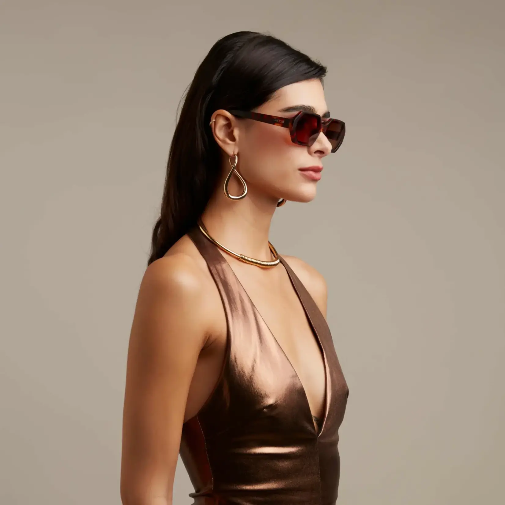OKKIA Lunettes soleil Andrea - Classique Havana