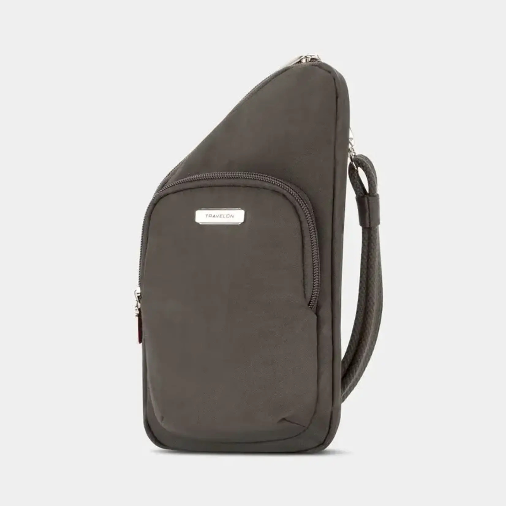 Travelon Mini sac bandoulière asymétrique antivol Essentials - Smoke