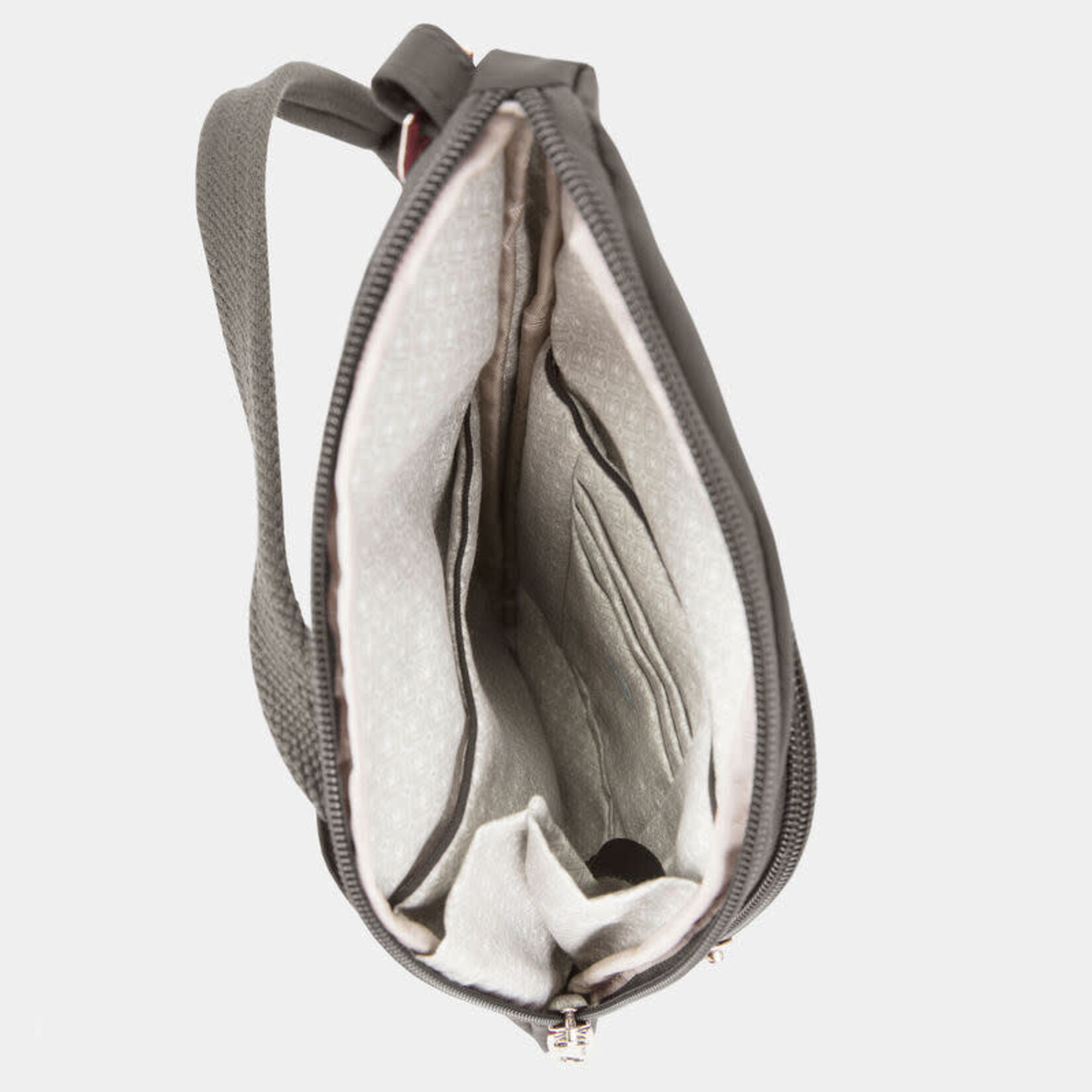 Travelon Mini sac bandoulière asymétrique antivol Essentials - Smoke
