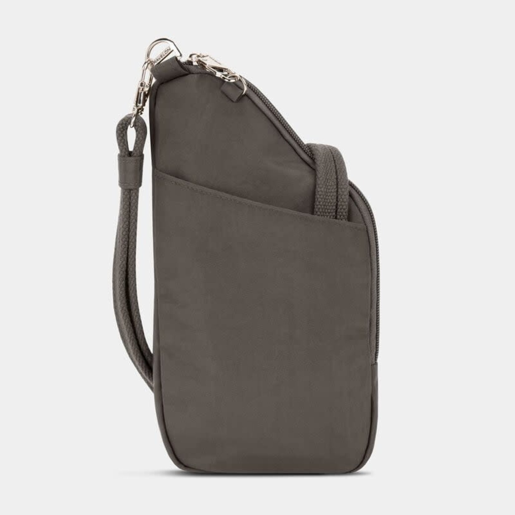 Travelon Mini sac bandoulière asymétrique antivol Essentials - Smoke