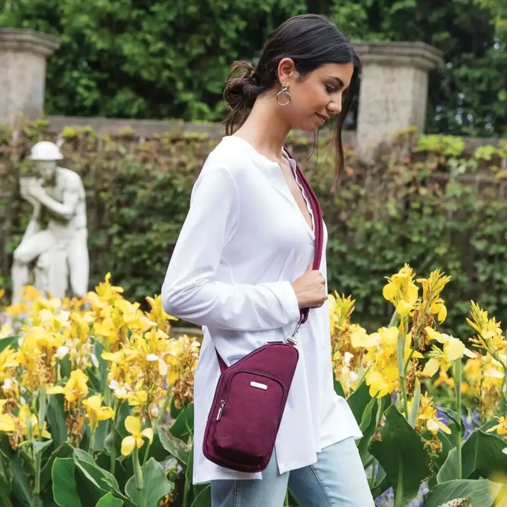 Travelon Mini sac bandoulière asymétrique antivol Essentials - Noir