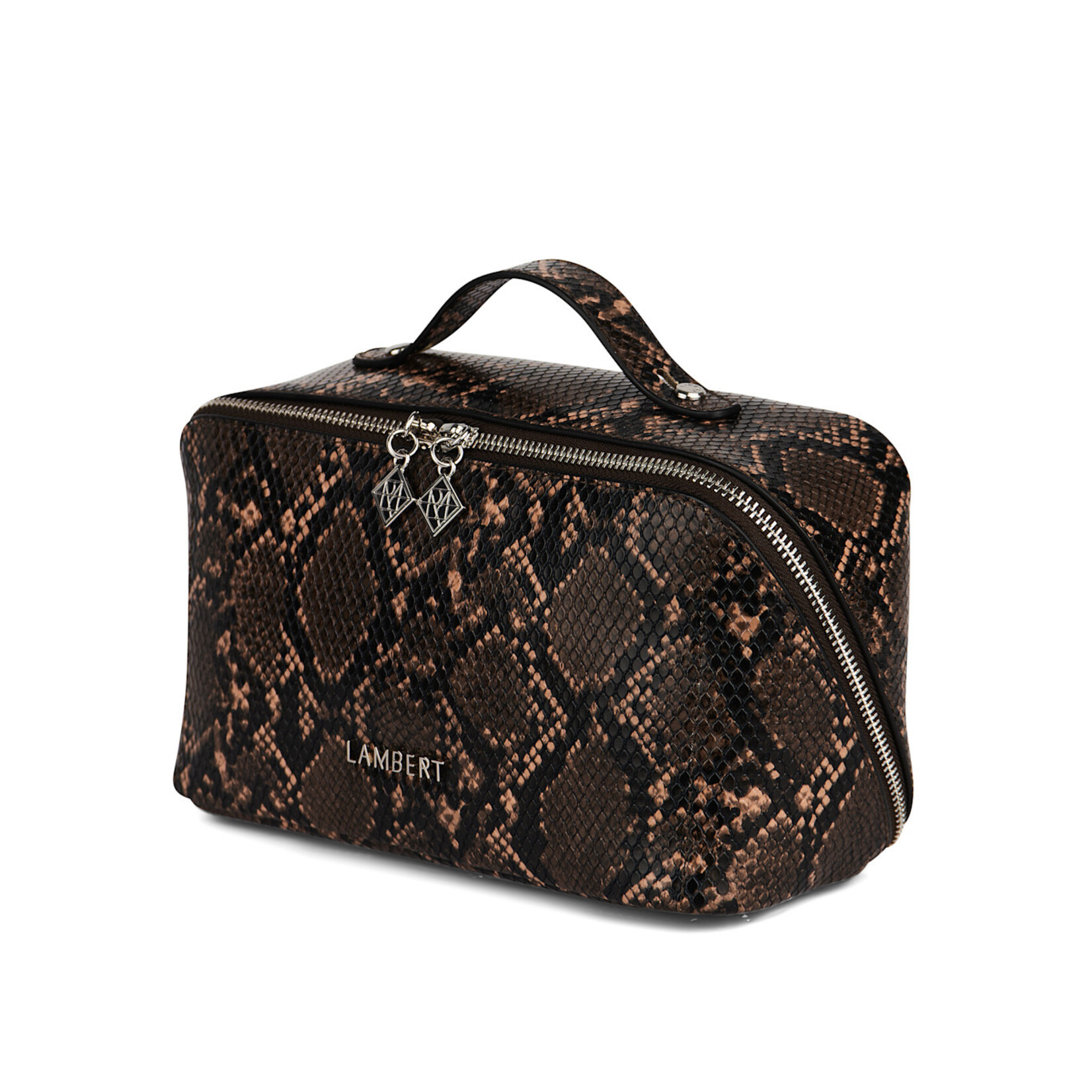 Lambert La Jolie - Trousse à maquillage en cuir vegan - Sepia