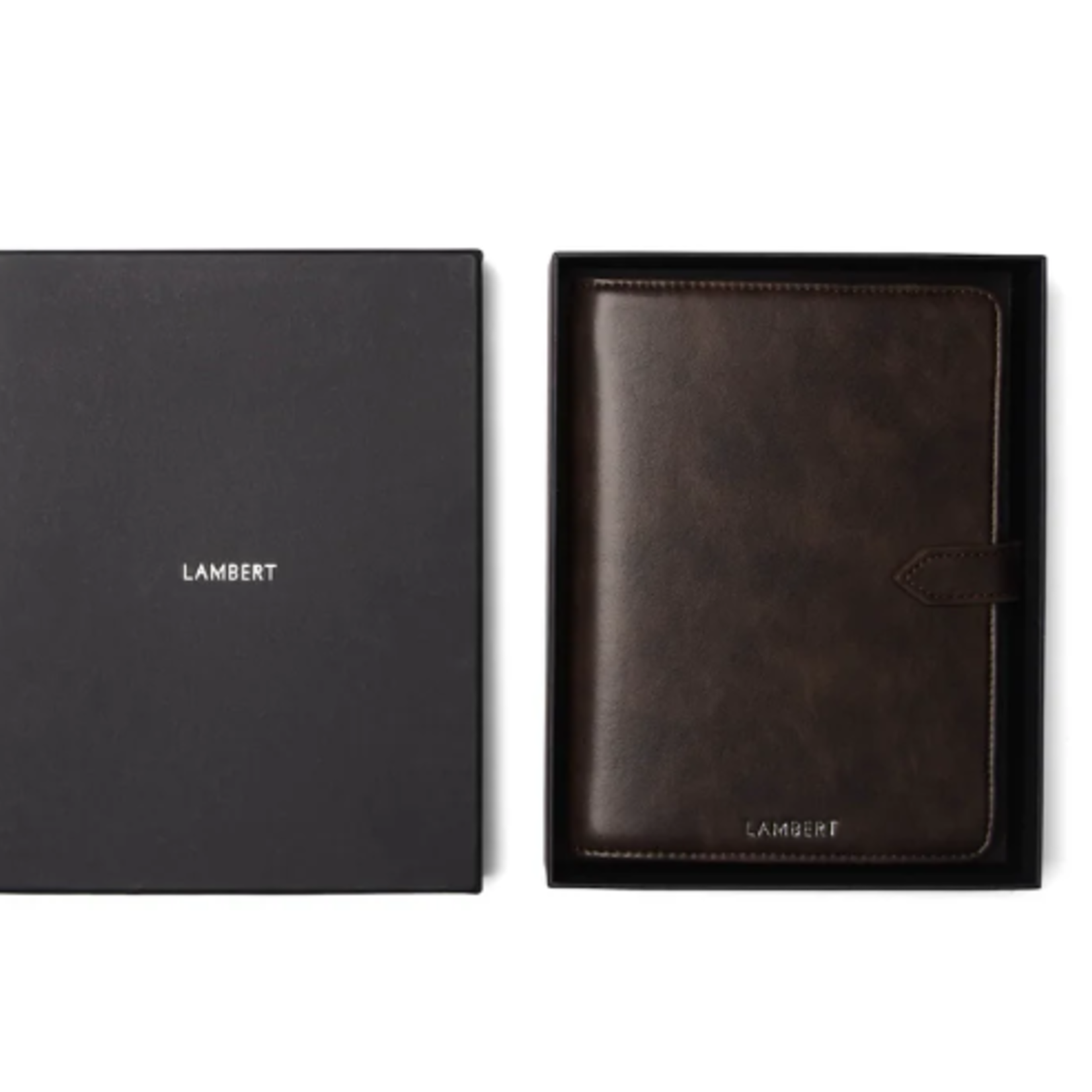 Lambert Le Ariel - Couverture à carnet en cuir vegan espresso