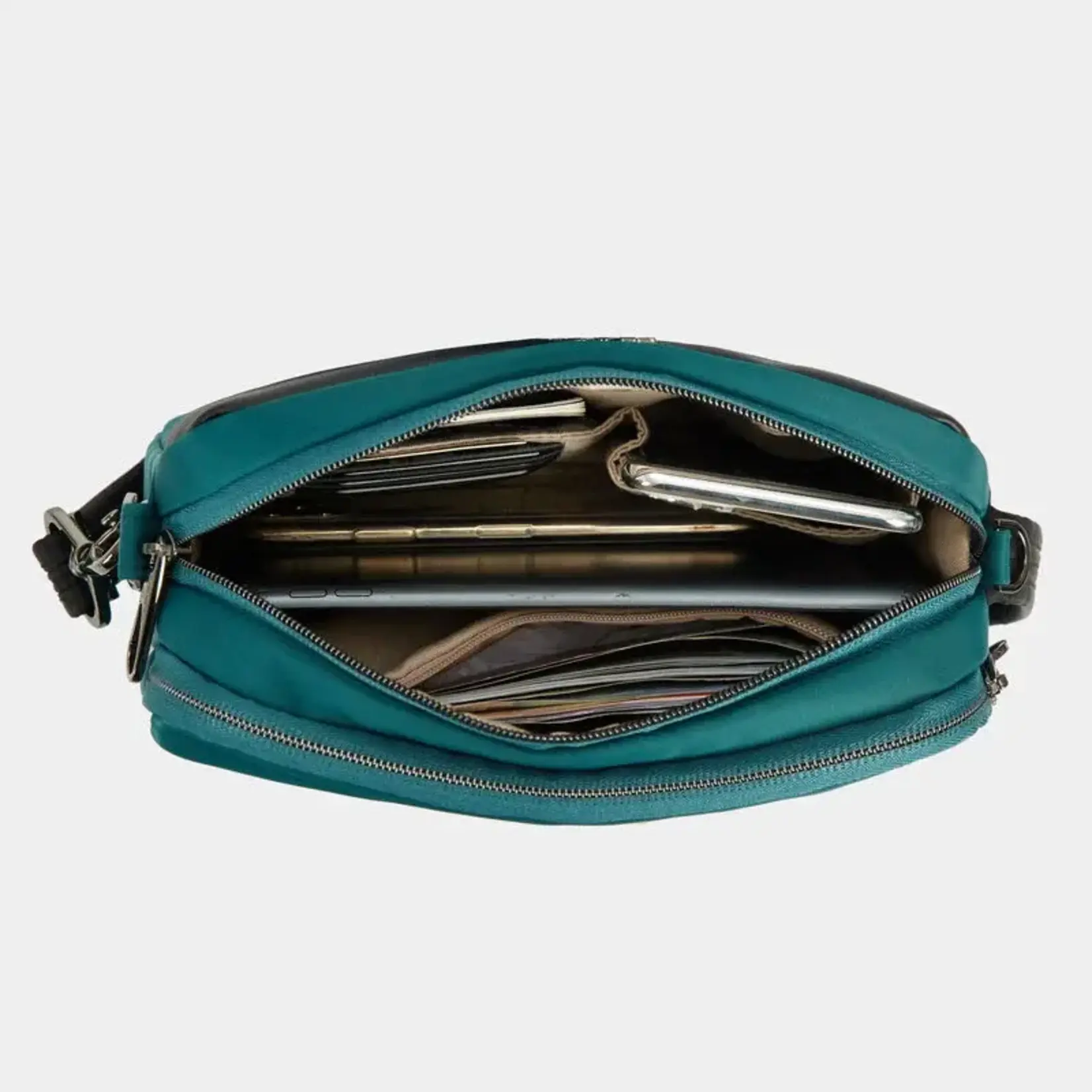 Travelon Petit sac bandoulière antivol Addison - Turquoise foncé