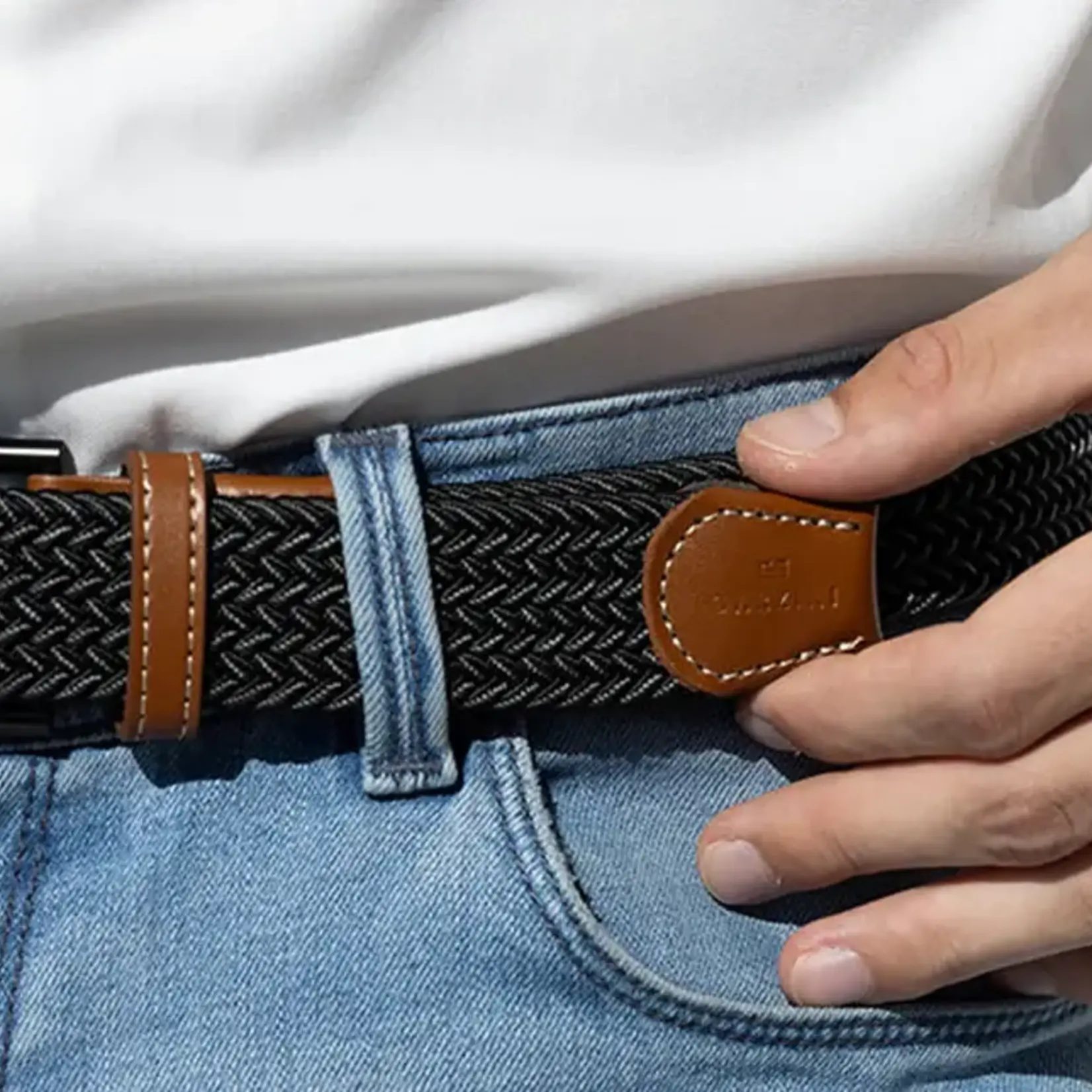 Garzini Ceintures tressées - Noir et blanc