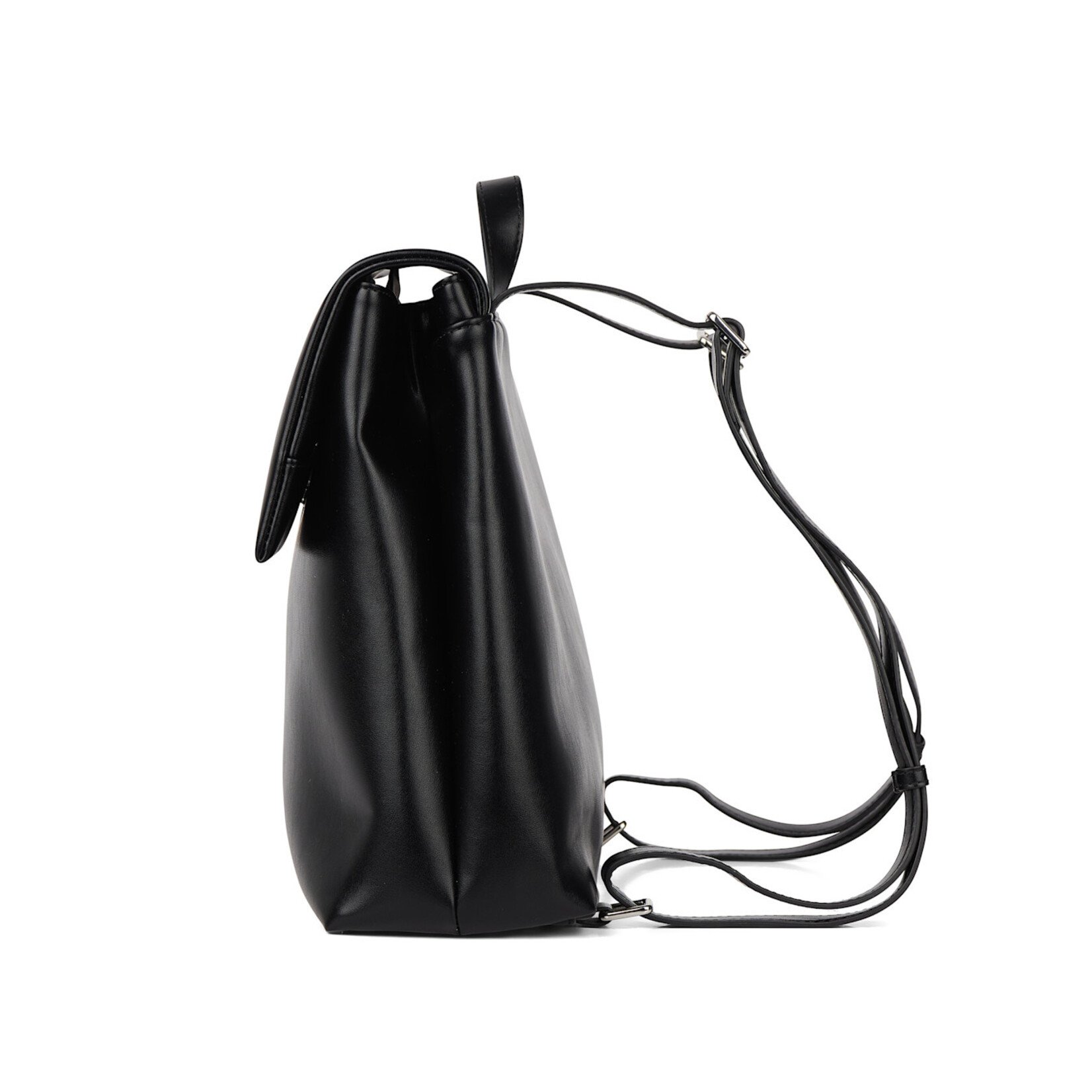 Lambert Le Polly - Sac à dos en cuir vegan lustré - Noir