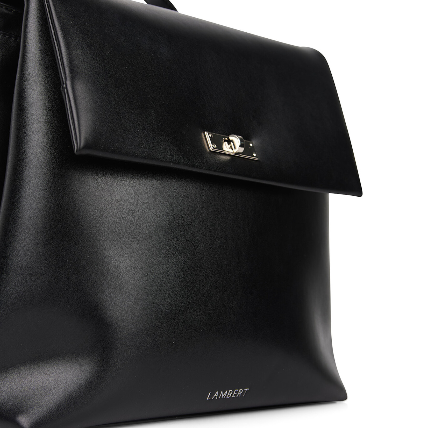 Lambert Le Polly - Sac à dos en cuir vegan lustré - Noir