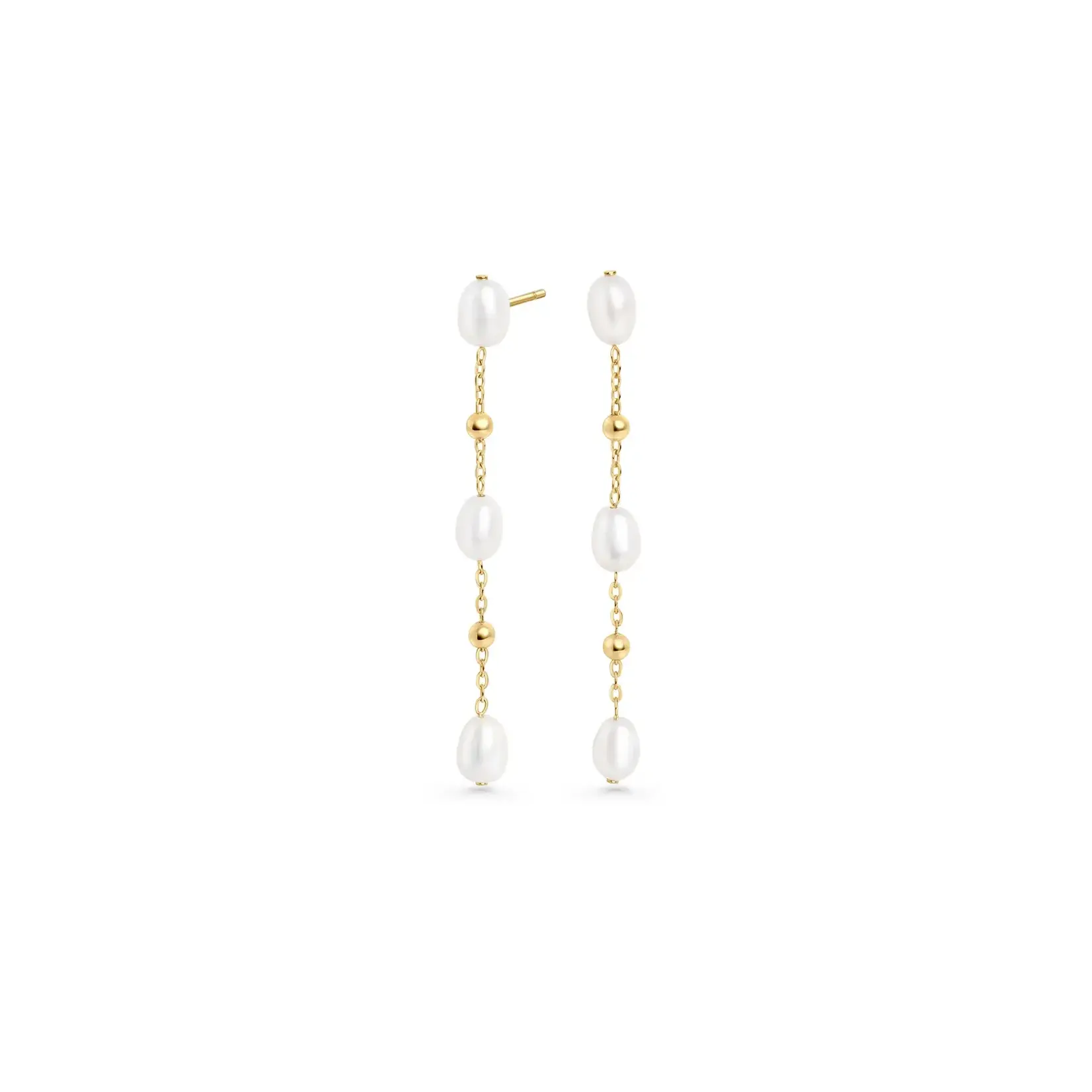 Mia Boucles Pendantes Niva - Or et perles
