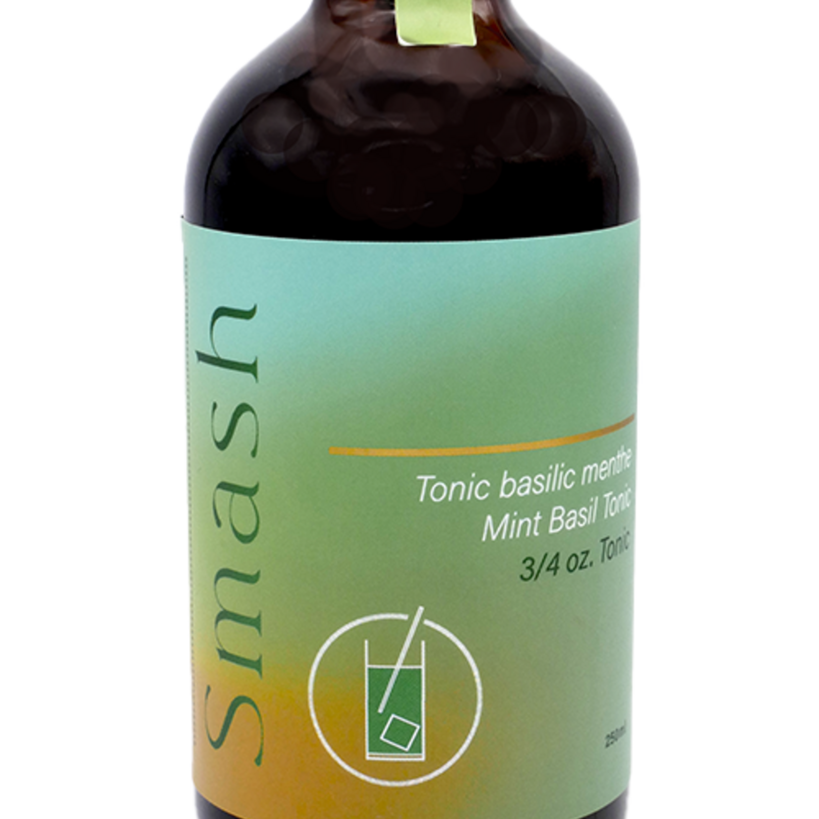 3/4 oz Bouteille de sirop Smash au basilic et à la menthe - 250 ml