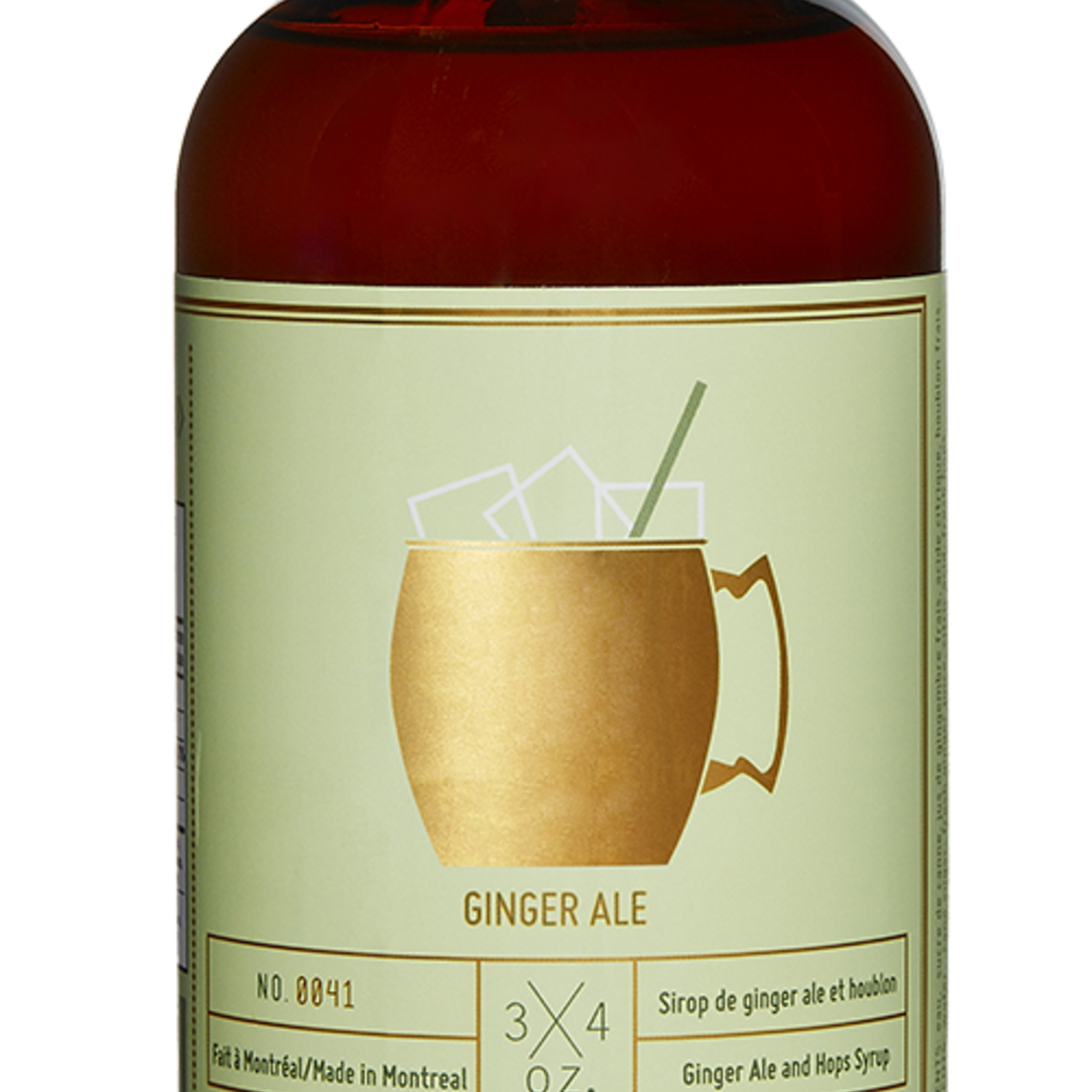 3/4 oz Bouteille de sirop de ginger ale et houblon - 503 ml