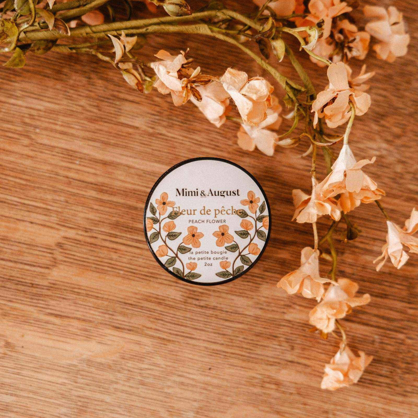Mimi and August Fleur de pêche - Bougie réutilisable - 2 oz