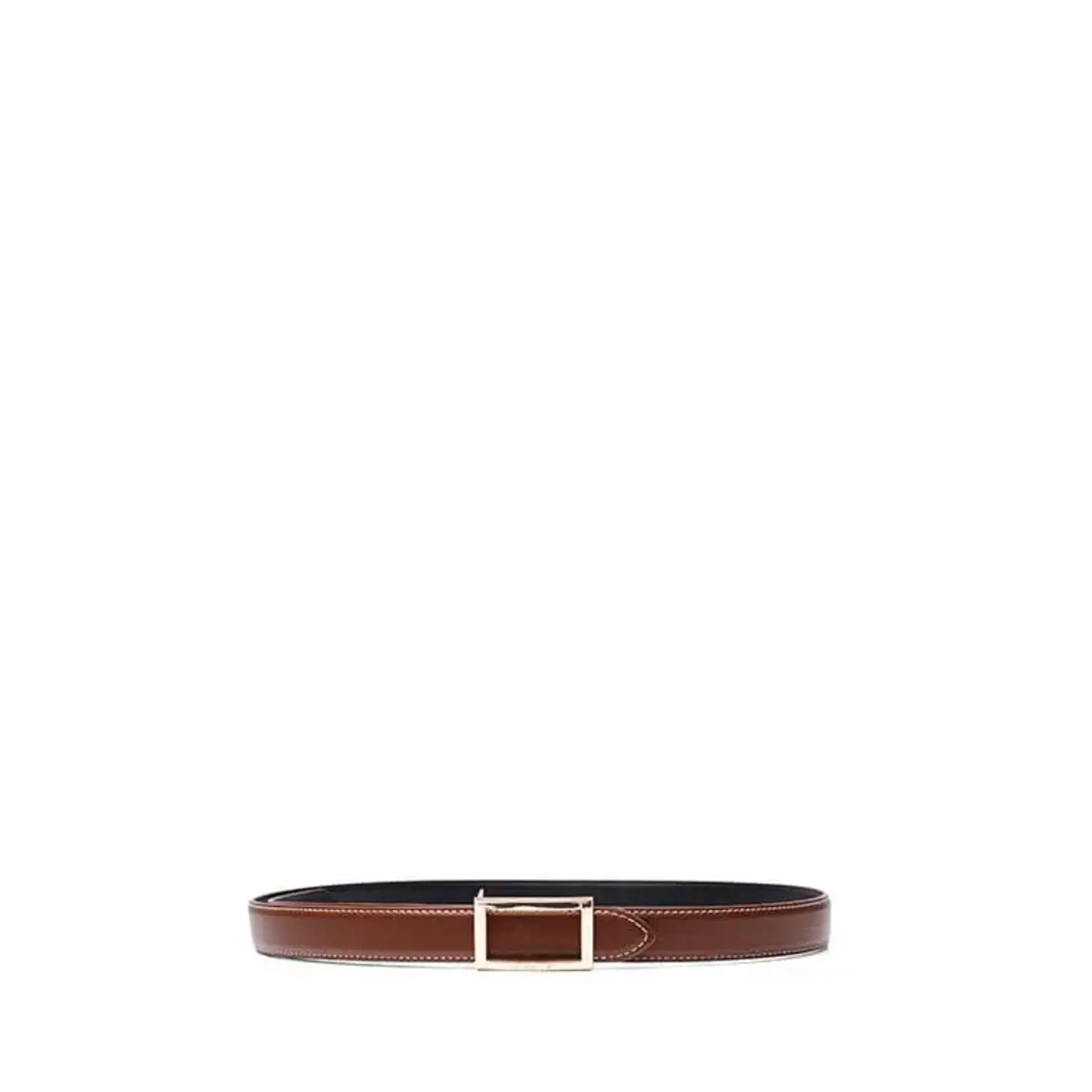 Lambert La Cara - Ceinture réversible noisette et noir - Medium