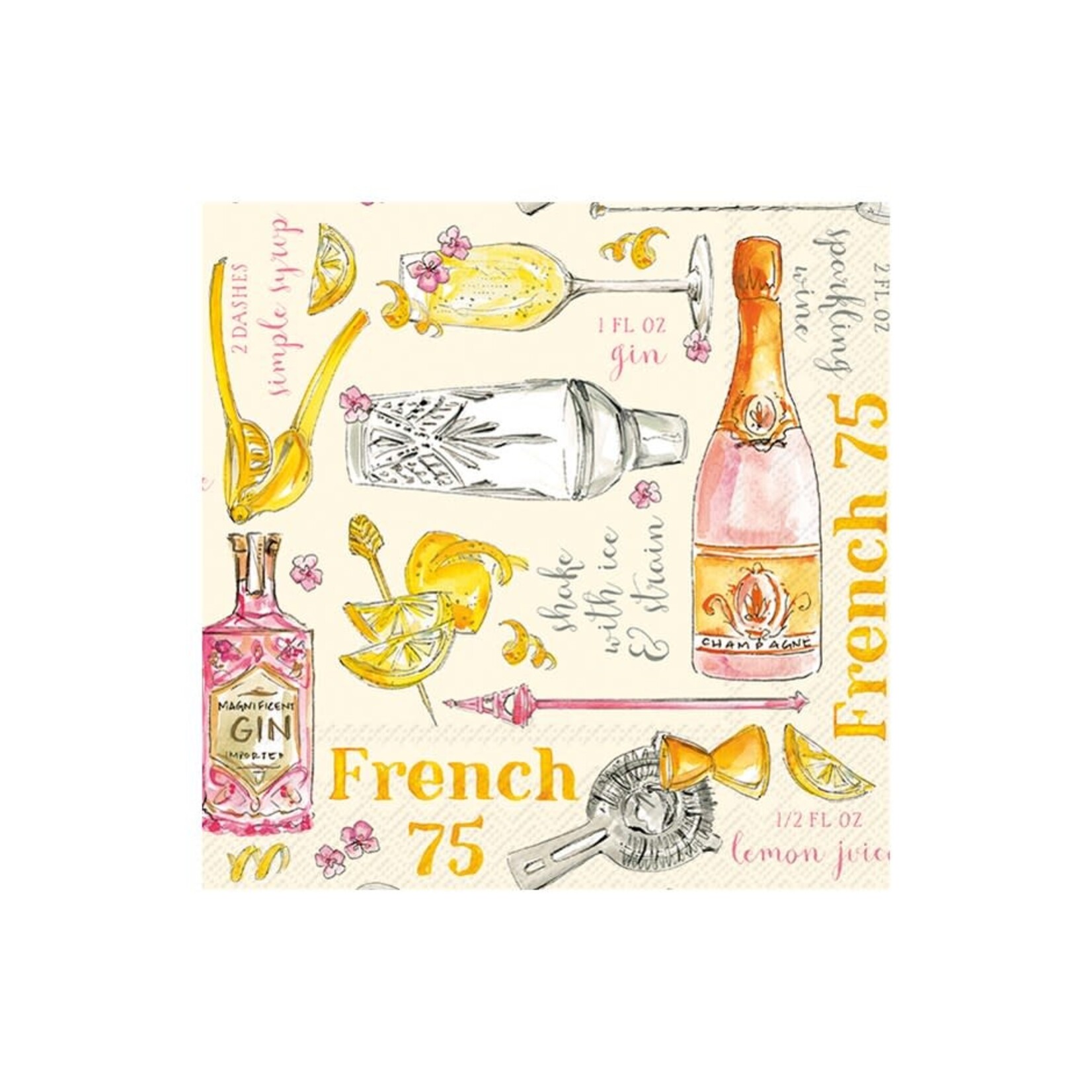 IHR Serviettes de table - Cocktail - French 75