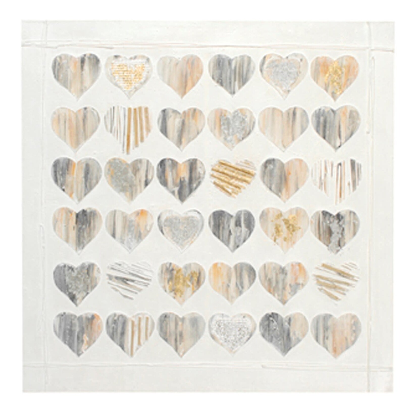 Accent de ville Peinture à l'huile coeurs  40x40