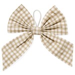 Accent de ville Anneau pour serviette de table  – Imprimé vichy en bloc- Taupe