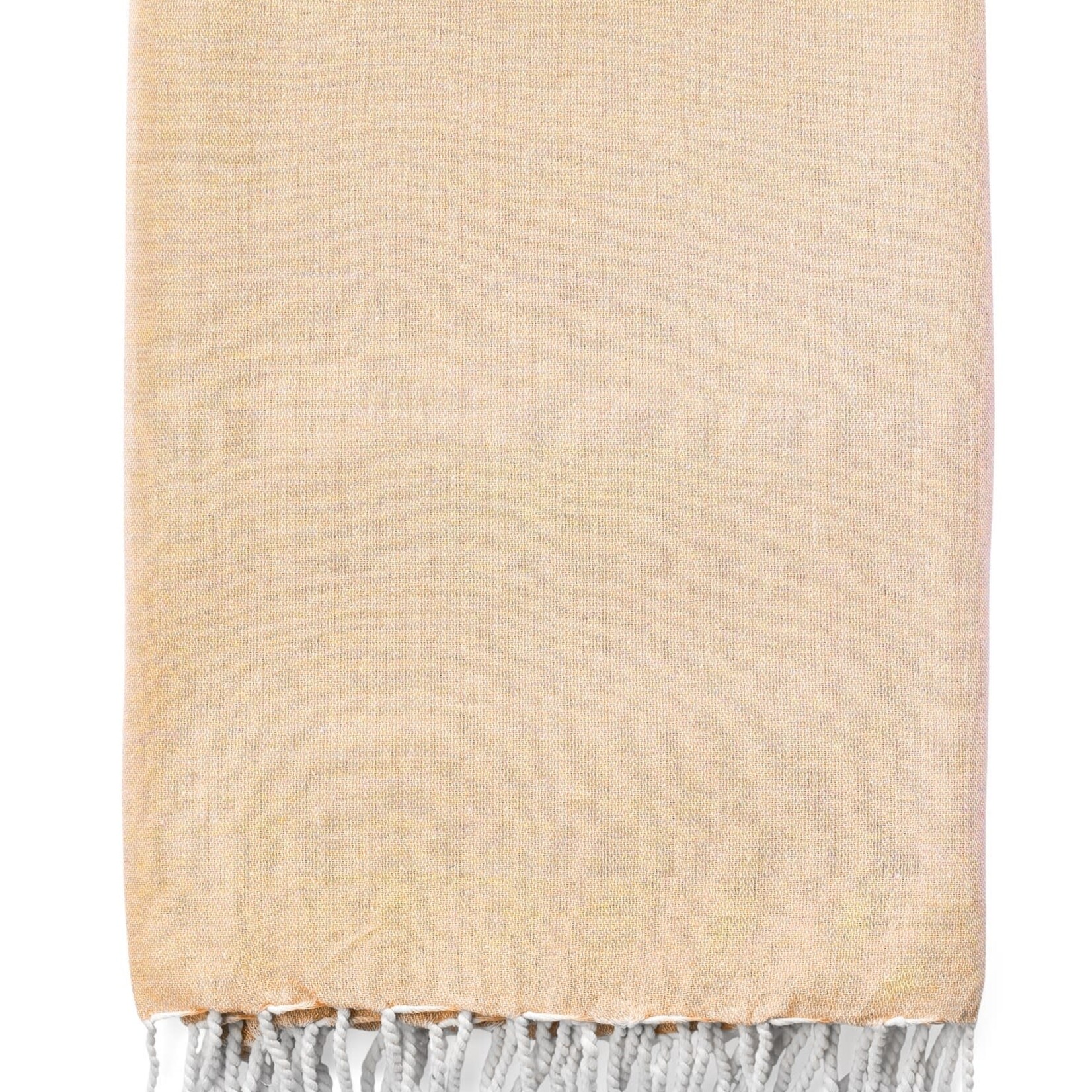 Accent de ville Jeté  à rayures en coton tissé pêche 50 x 60