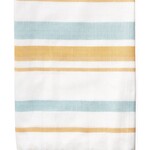 Accent de ville Jeté  à rayures en coton tissé blanc/bleu /pêche 50 x 60