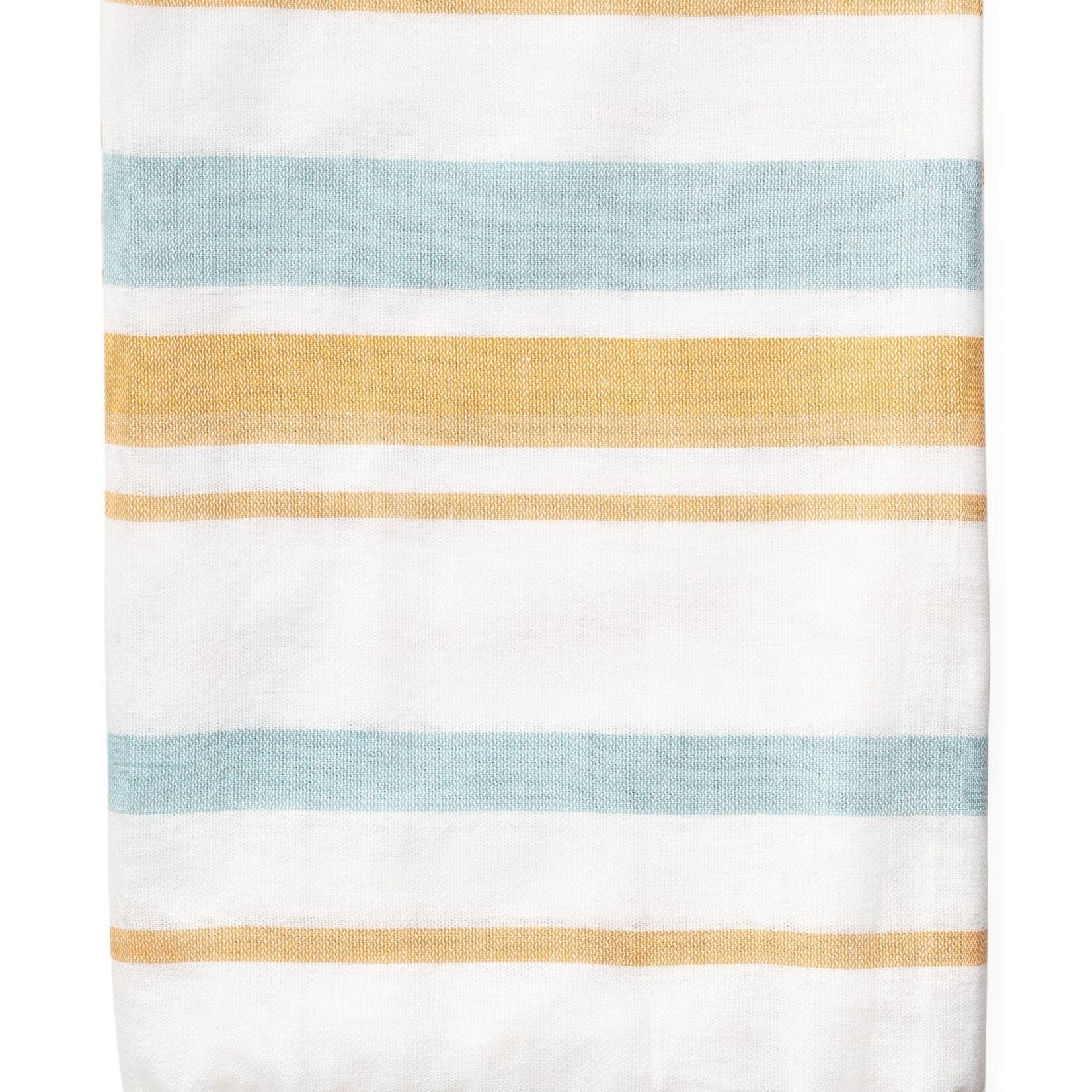 Accent de ville Jeté  à rayures en coton tissé blanc/bleu /pêche 50 x 60