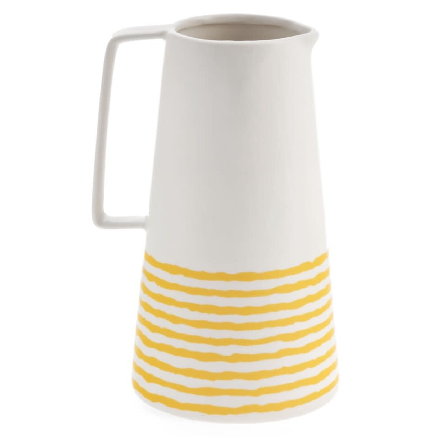 Accent de ville Pichet en céramique ligné jaune