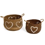 Accent de ville Ensemble de 2 paniers en feuille de banane   (12x9 et 17x11)