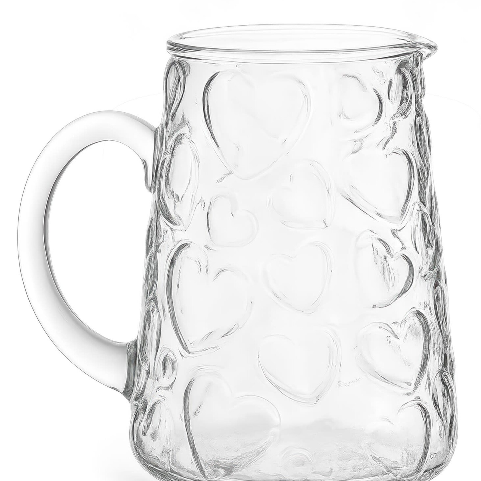 Accent de ville Carafe en verre recyclé – Design cœur – Transparente