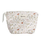 Baluchon Sac à cosmétique format petit -  Blanc cassé et fleurs