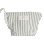 Baluchon Sac à cosmétique format petit -  Rayure blanc et vert