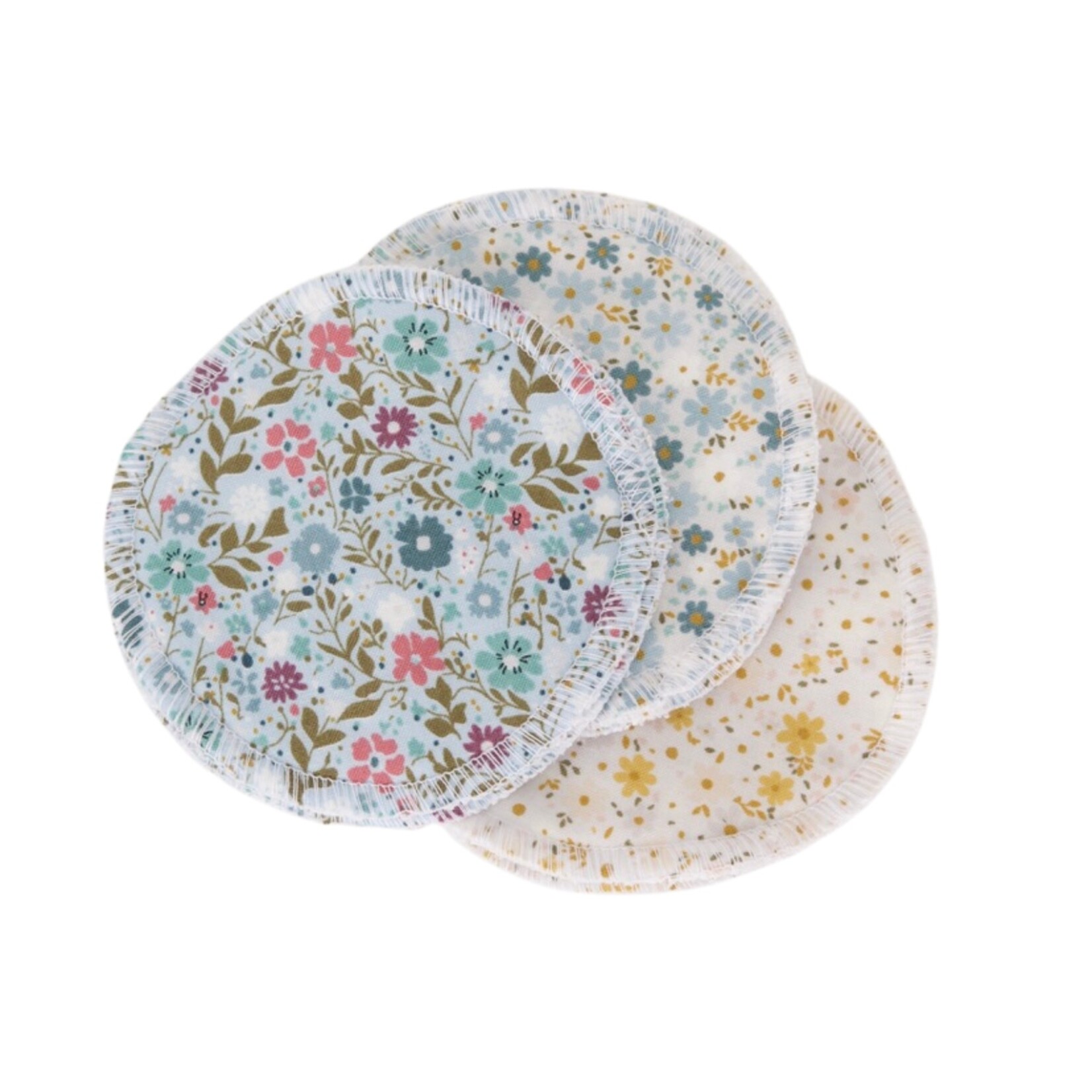 Baluchon Ensemble de 6 lingettes démaquillantes - Fleuries bleues