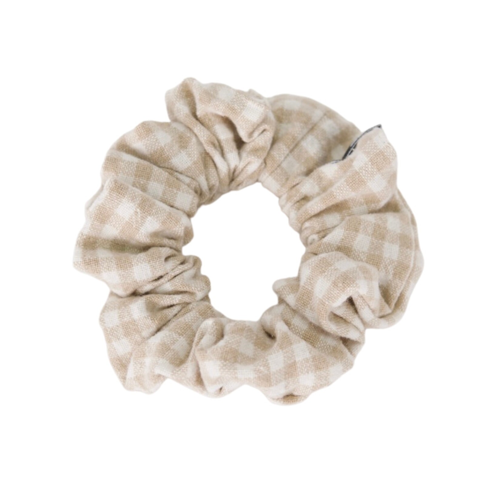 Baluchon Chouchou élastique à cheveux  - Beige carreauté