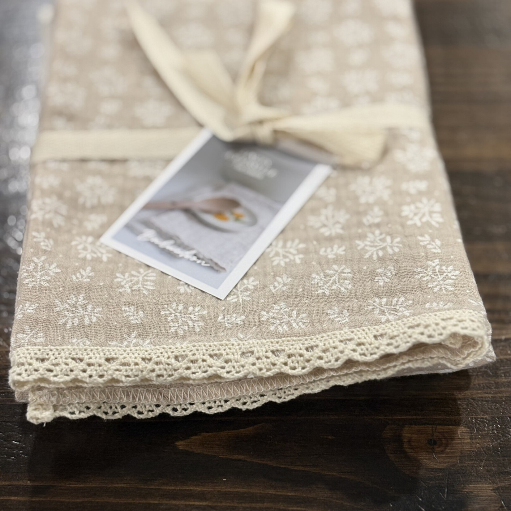 Baluchon Linges à vaisselle en mousseline et coton - Beige