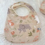 Baluchon Bavoir de coton doublé en ratine - Rhinocéros et ses amis