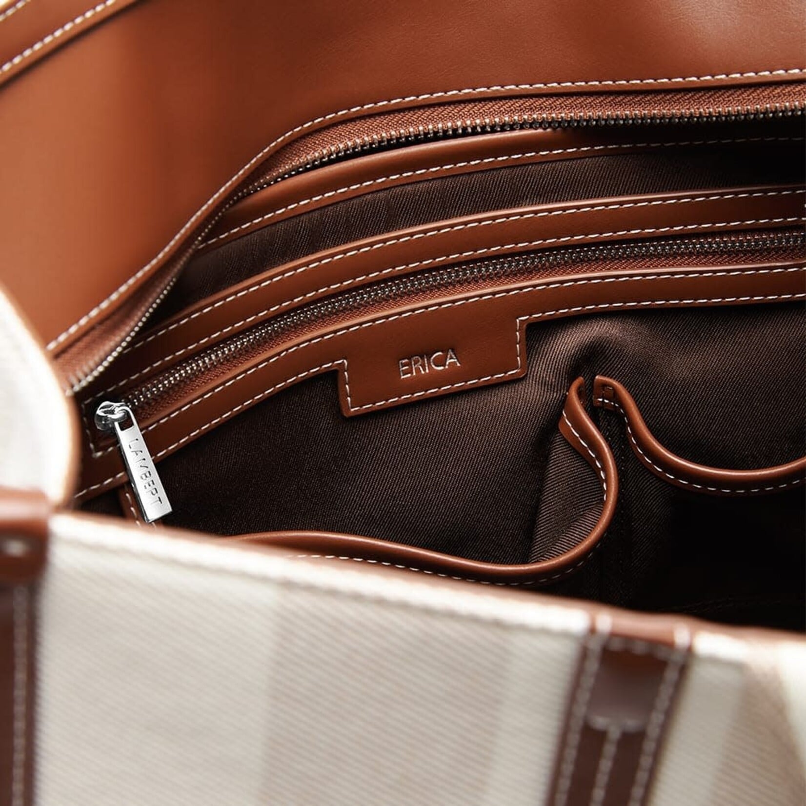 Lambert Le Erica - Sac de plage fourre-tout ligné - Hazelnut