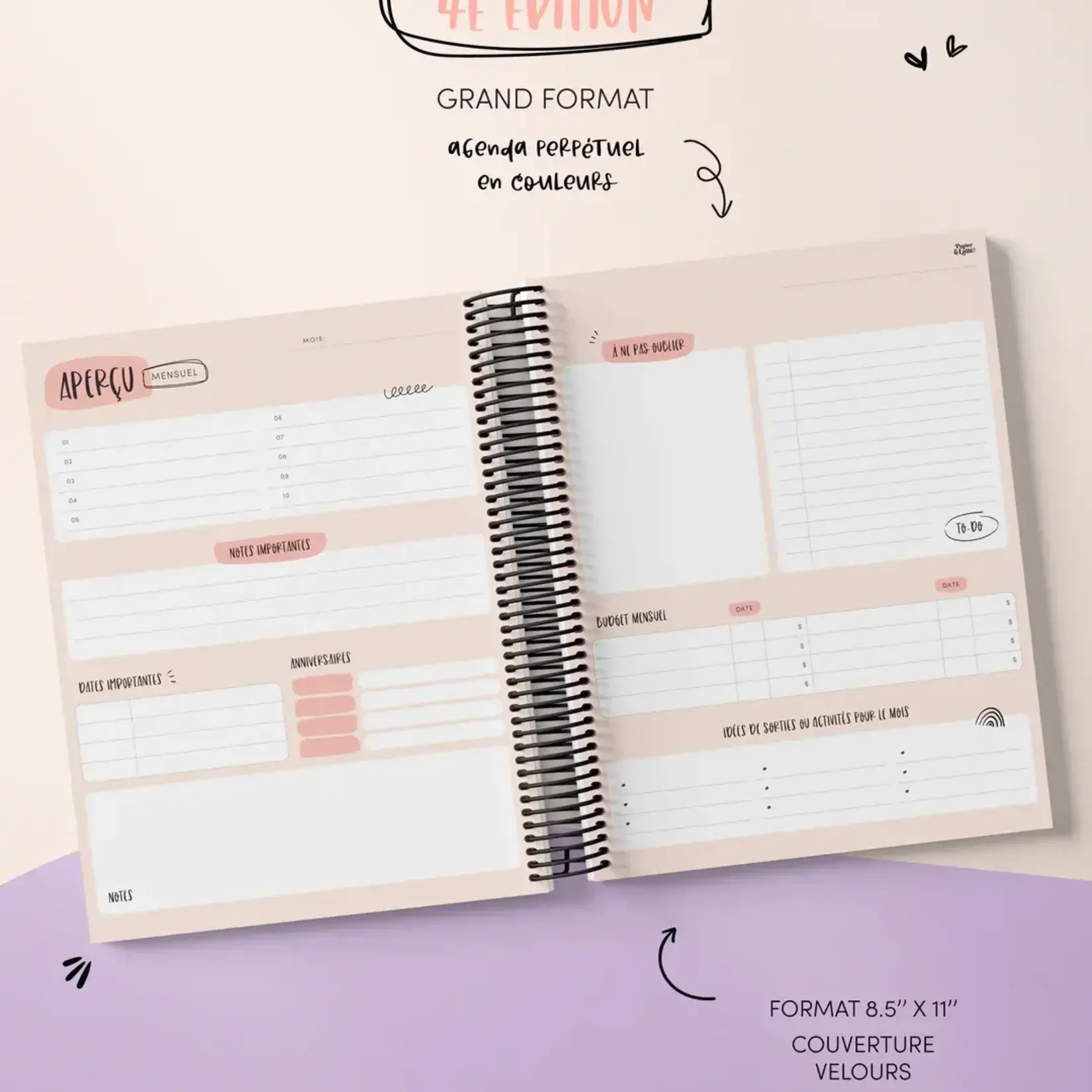 Papier & Latté Agenda 4e édition - Cynthia - Non daté