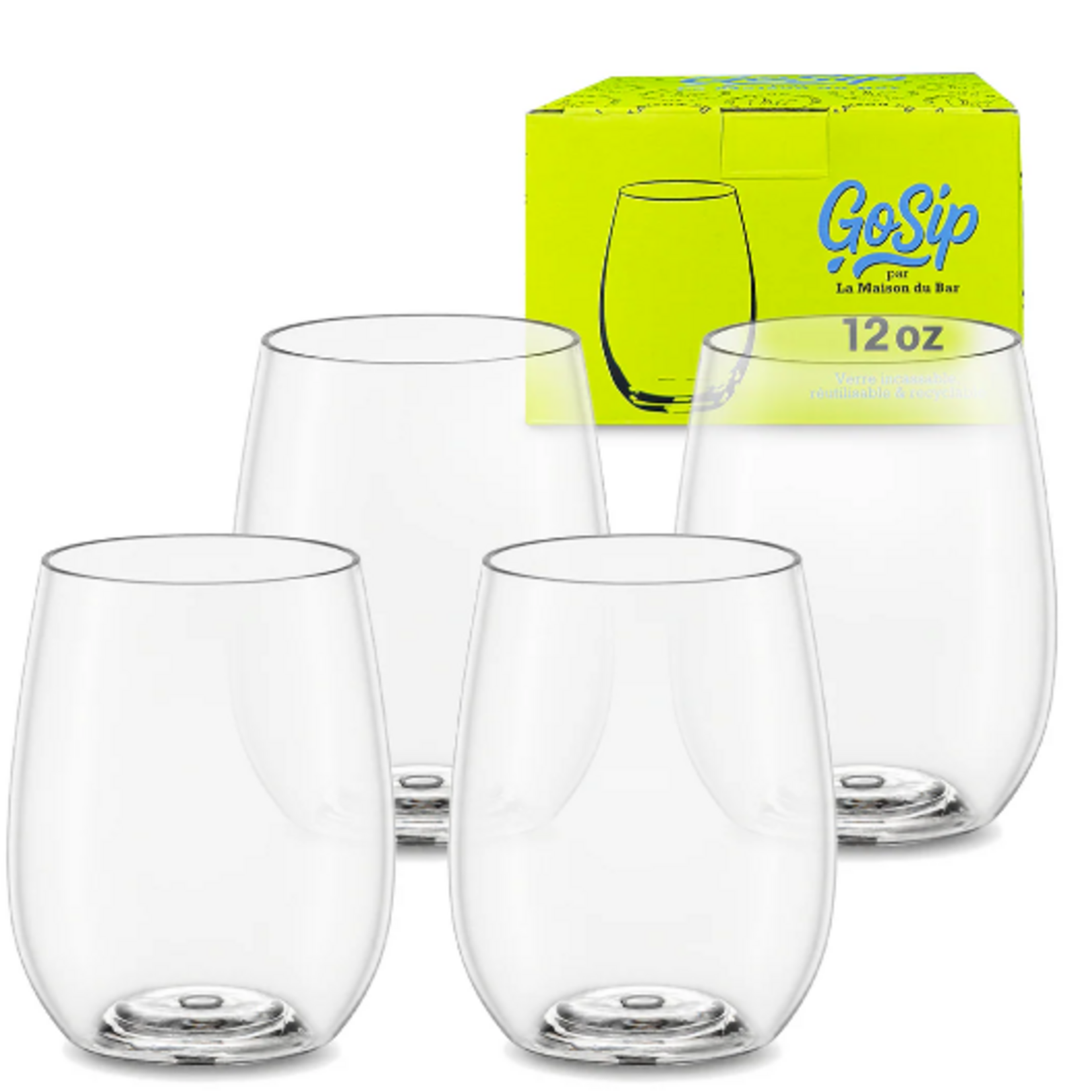 La Maison du Bar Ensemble de 4 verres incassable GoSip - 12 oz