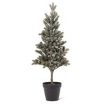 Abbott Grand sapin enneigé clair avec des pommes de pin