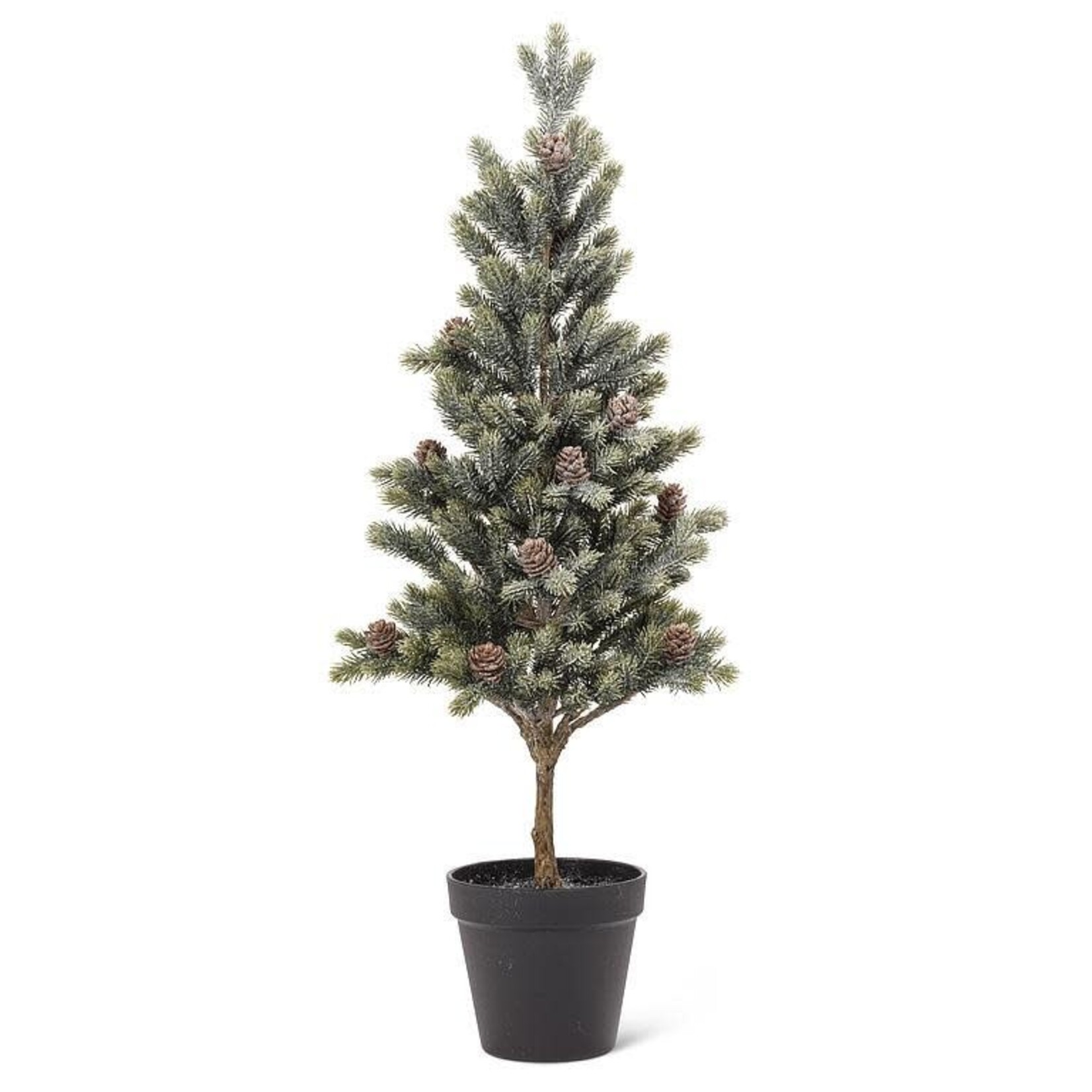 Abbott Grand sapin enneigé clair avec des pommes de pin