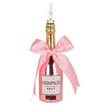 Abbott Ornement bouteille de champagne rose ornée d'un nœud