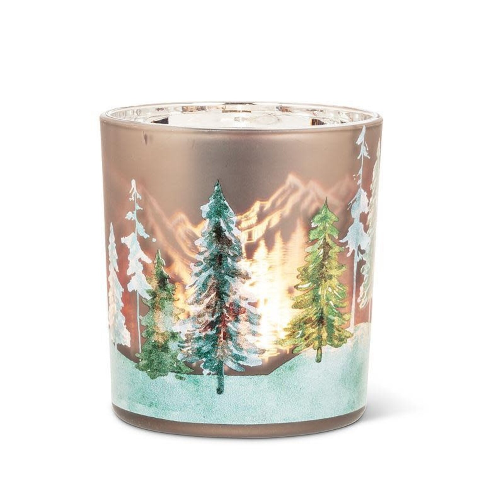 Abbott Petit porte-lampion en verre - Arbres et montagnes
