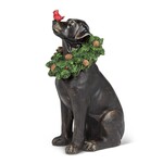Abbott Décoration de labrador noir avec couronne et cardinal