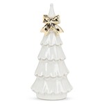 Abbott Grand sapin blanc en porcelaine avec boucle dorée