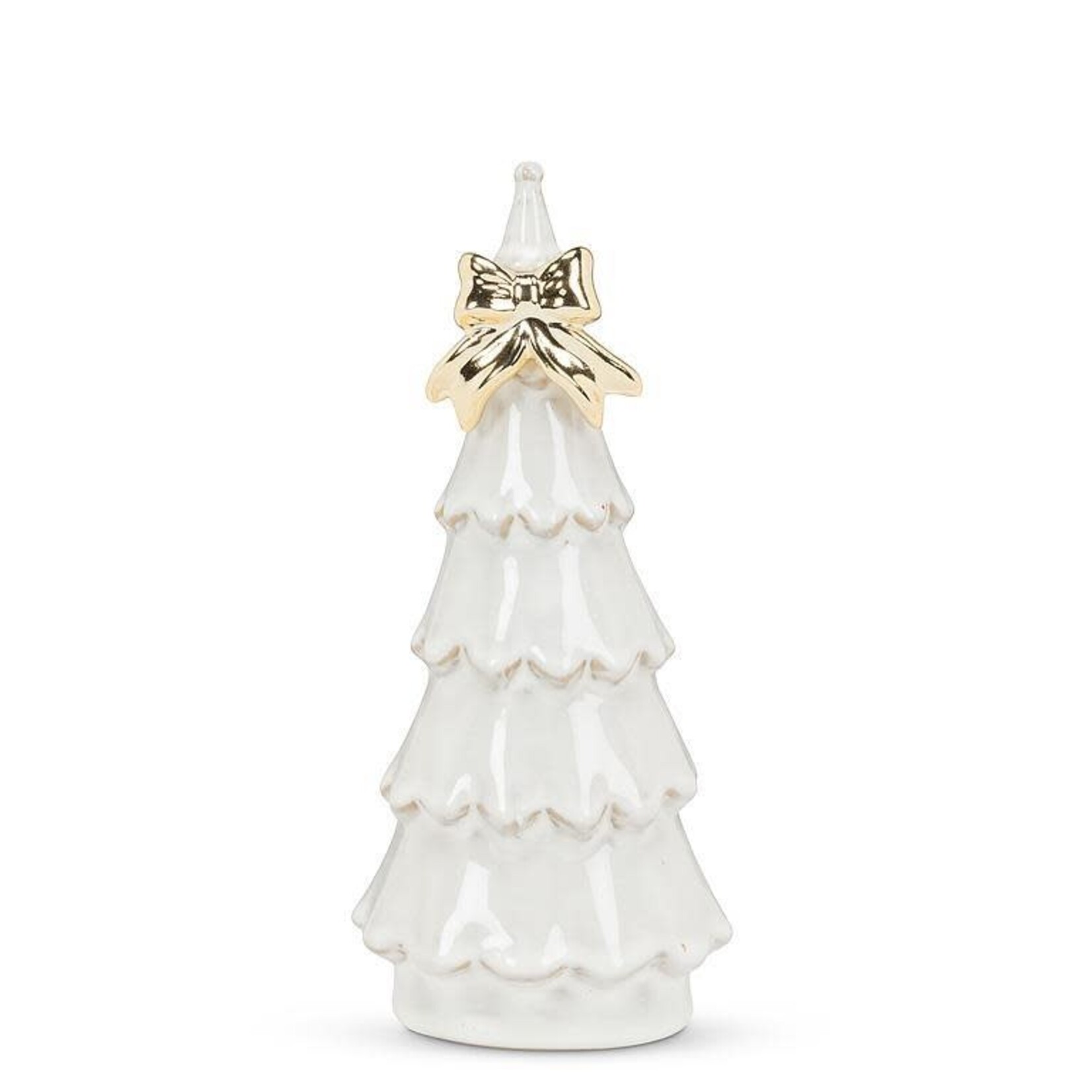 Abbott Moyen sapin blanc en porcelaine avec boucle dorée