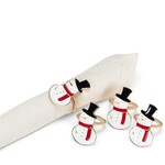Abbott Anneau pour serviette de table - Bonhomme de neige - Lot de 4