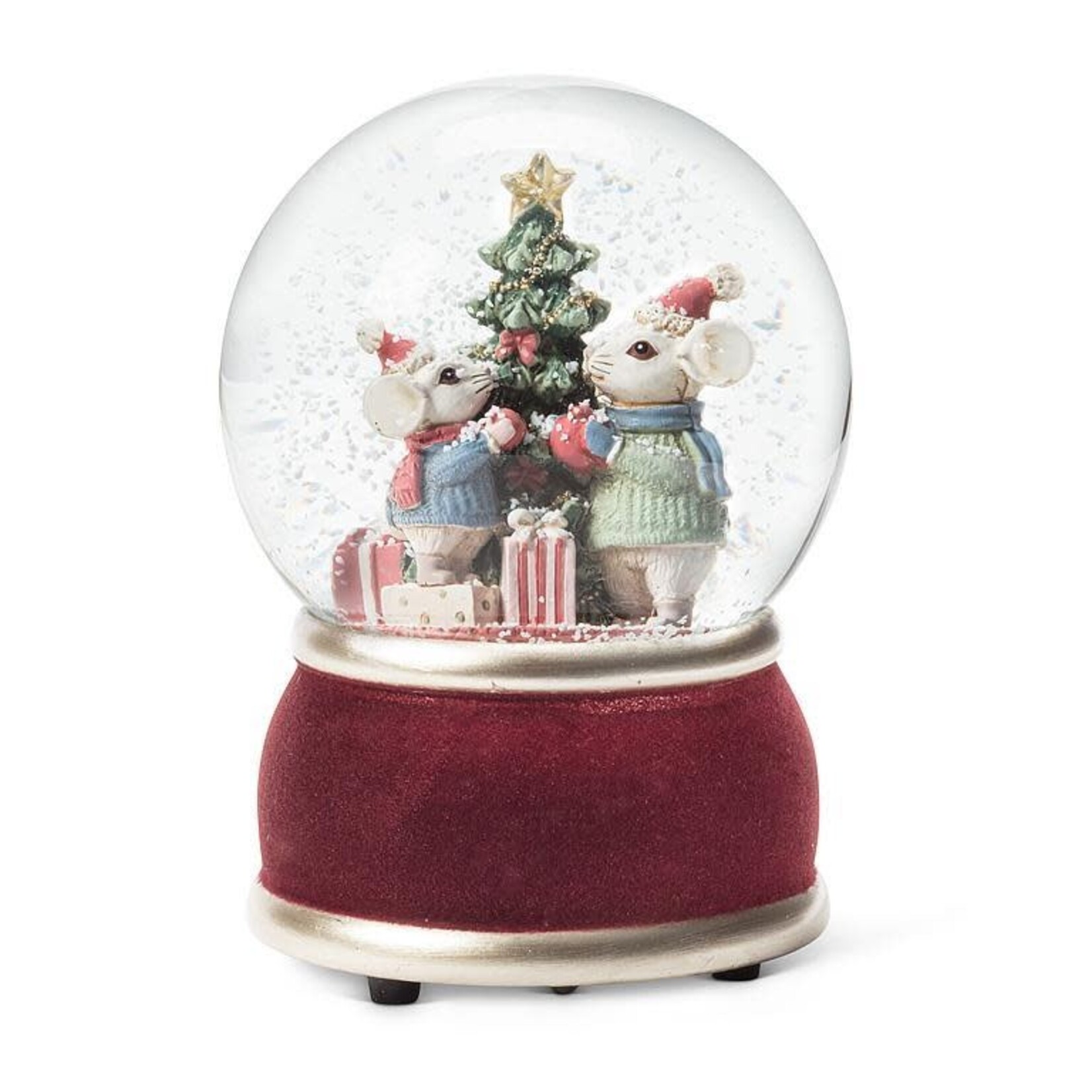 Abbott Boule à neige rouge  souris et sapin