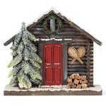 Abbott Décoration de façade de chalet d'hiver en bois