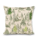 Abbott Coussin brodé - Motif hivernal vert