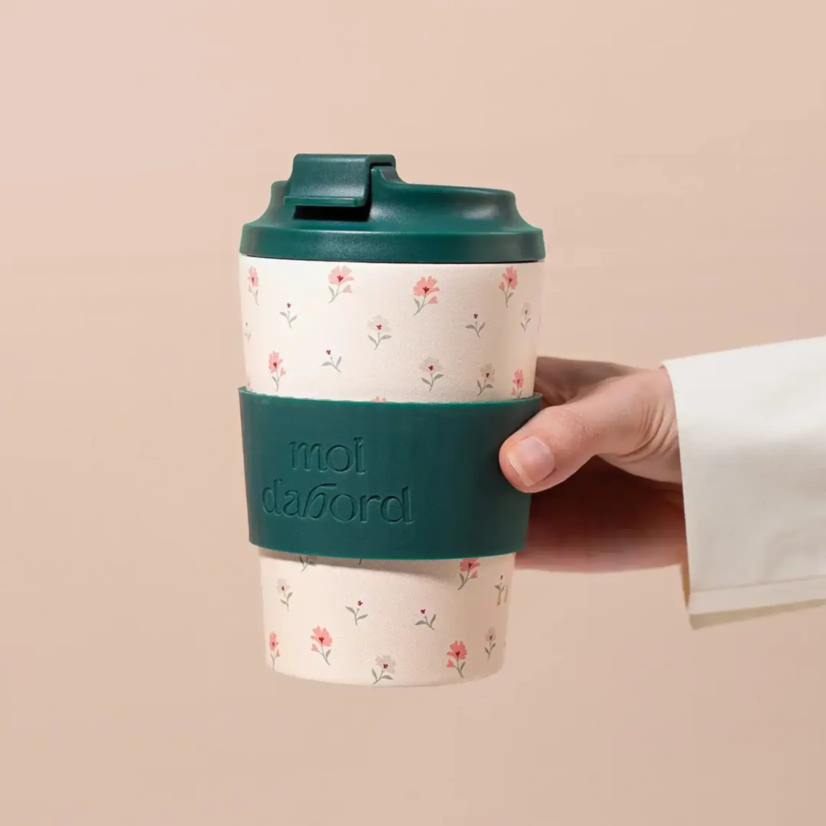 Moi d'abord Tasse de voyage isotherme -  Douceur fleurie