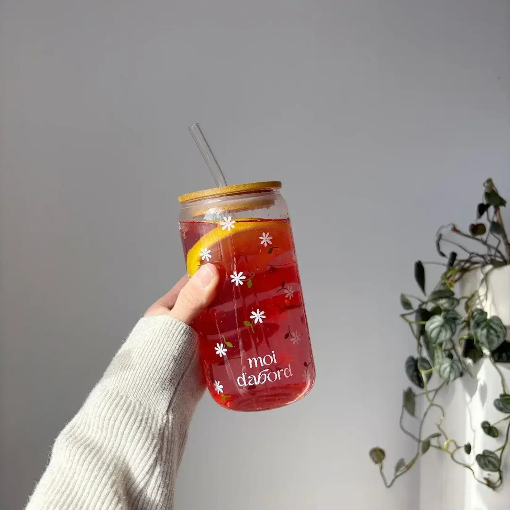 Moi d'abord Tumbler en verre Marguerite