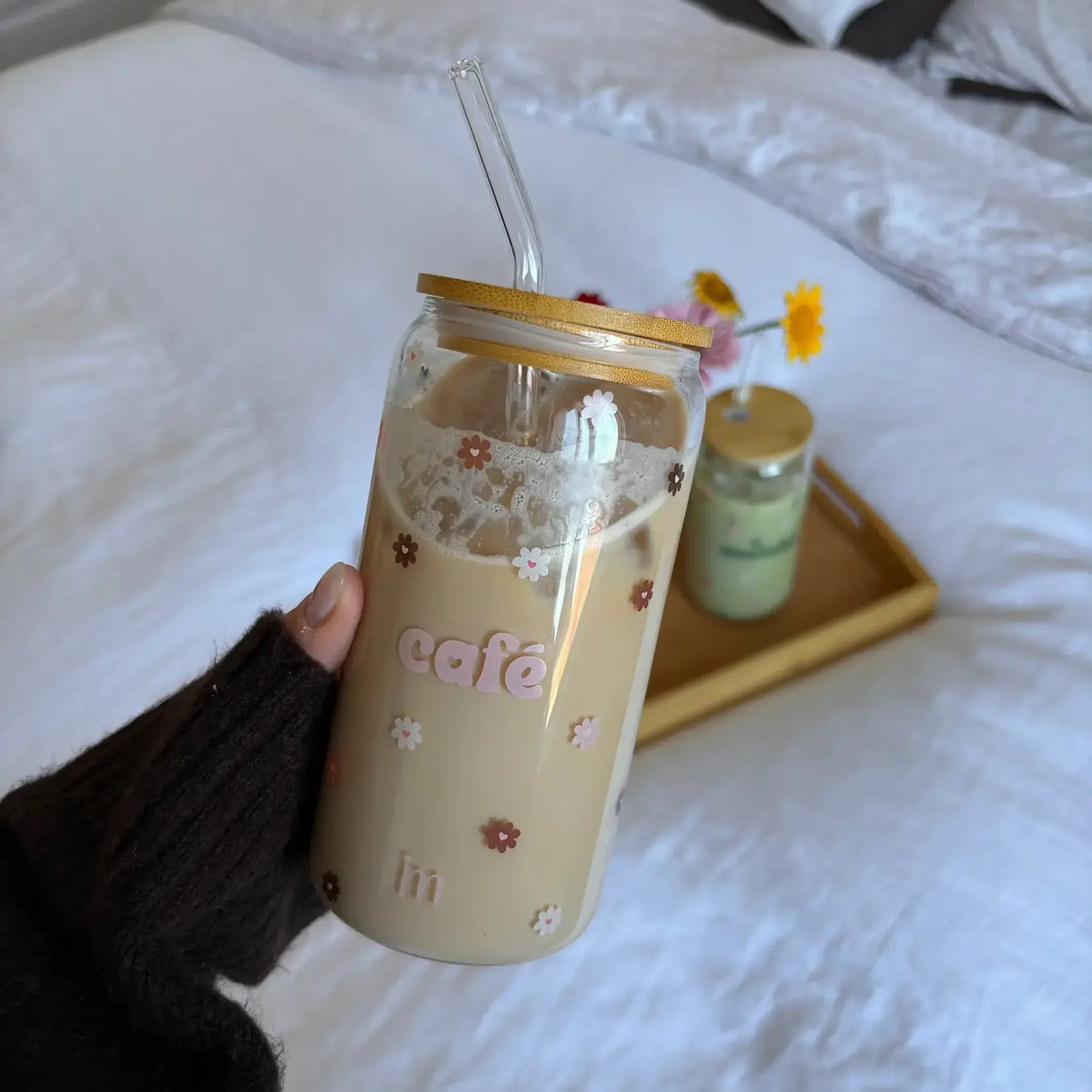Moi d'abord Tumbler en verre D'amour et de café